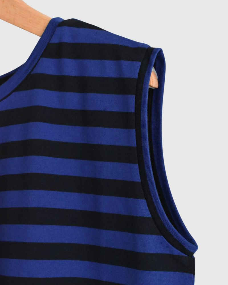 Crew Neck Tank Top in Blue/Navy