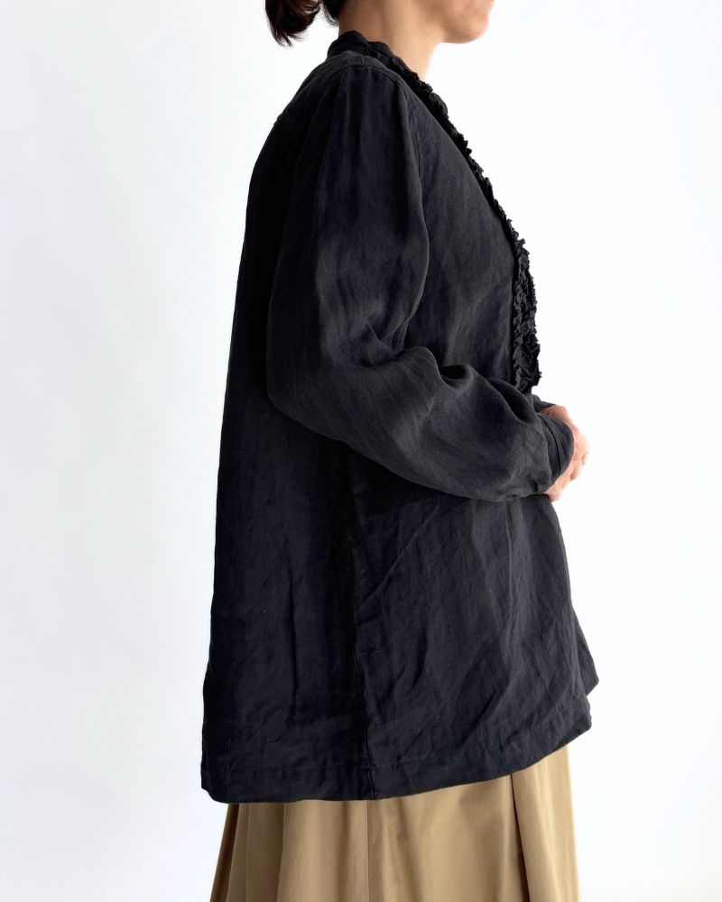 French Linen Shirt in Black