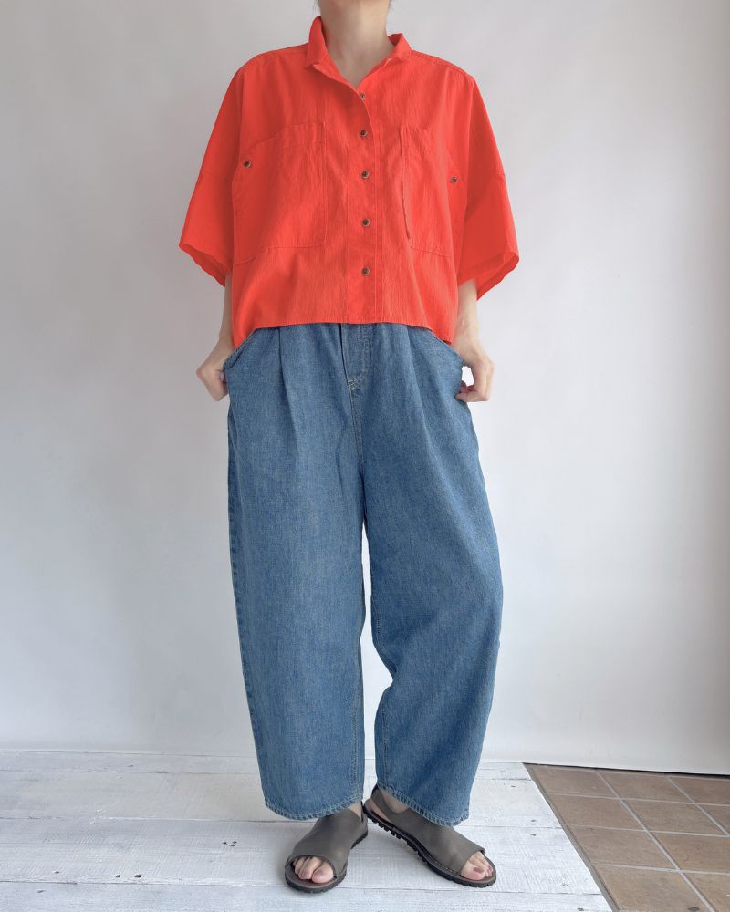 Organic Georgette Shirt in Red
