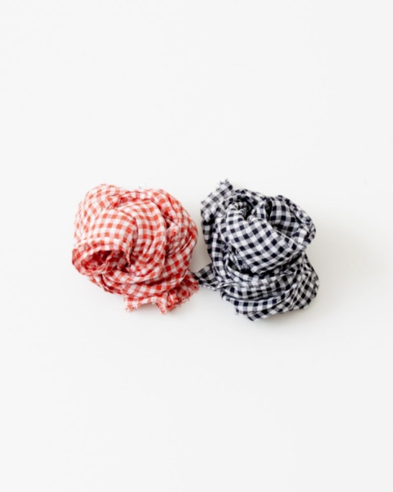 Gingham Check Linen Stole