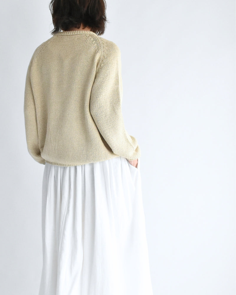 Raglan Pullover Knit in Ivory