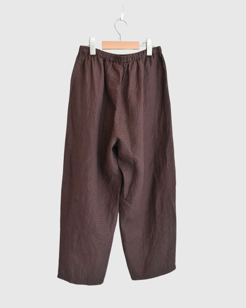 Easy Cocoon Pants (LINEN)  in Purple/Brown