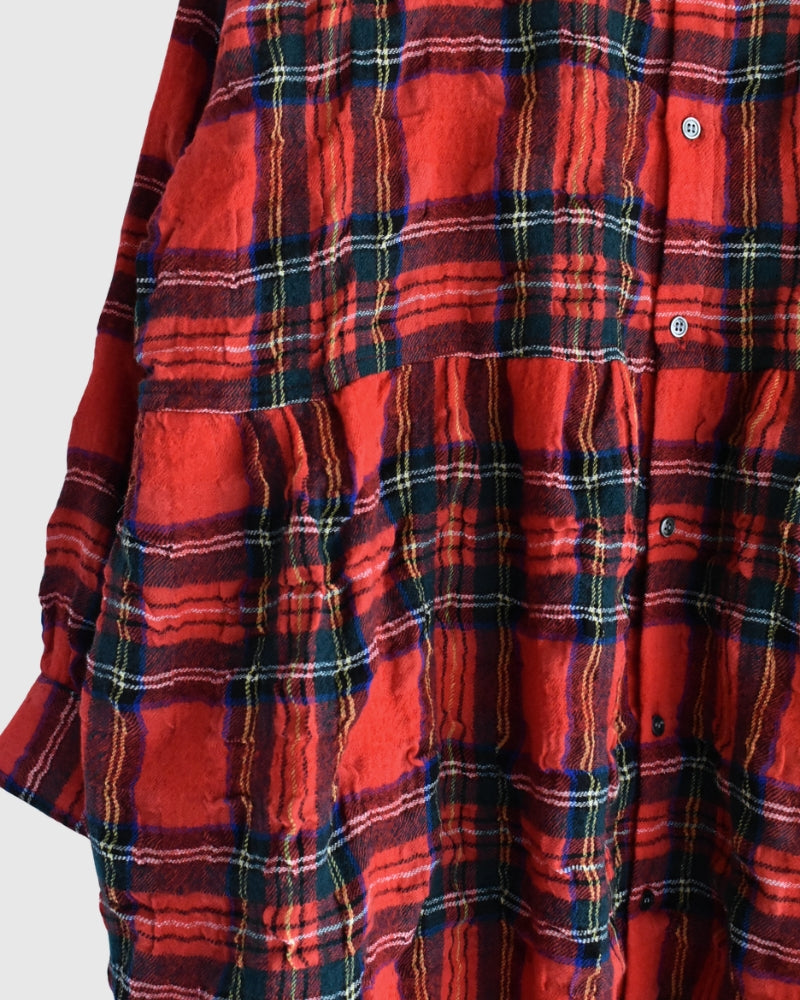Cotton Wool Tartan Check Dress in Red