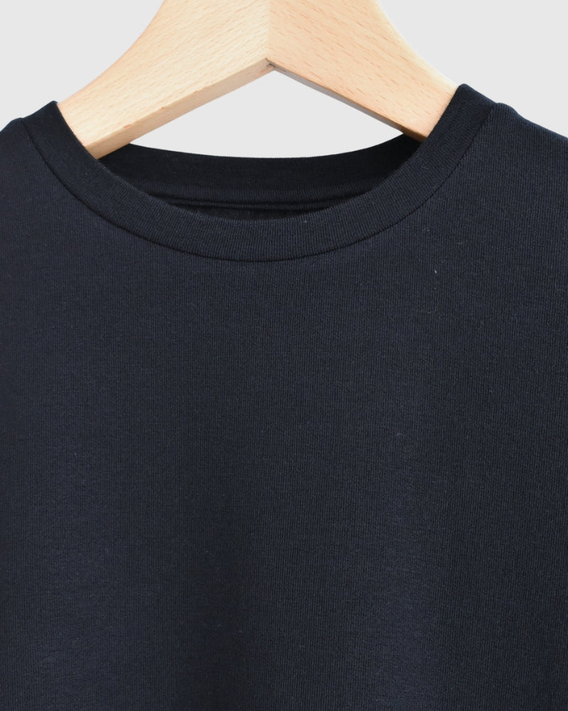 Sheer Jersey Crewneck in Navy