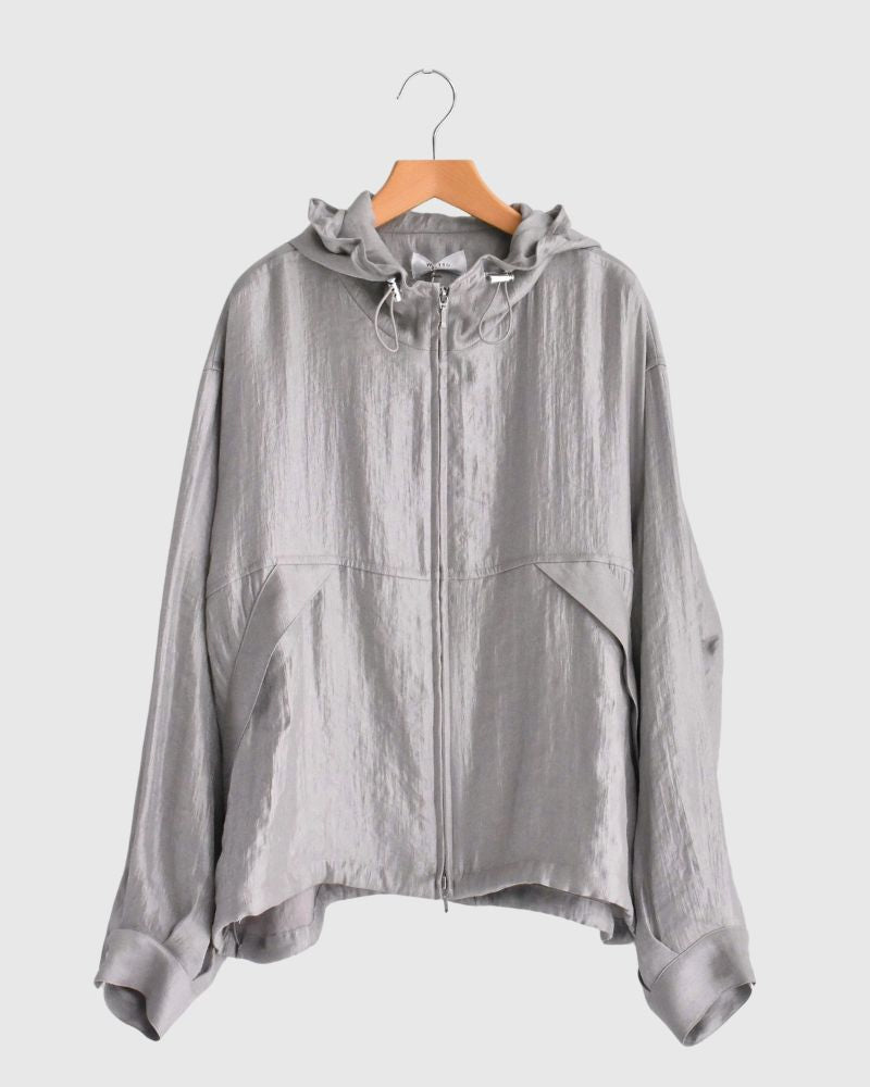 Shiny Hoodie Blouson in LightPurple