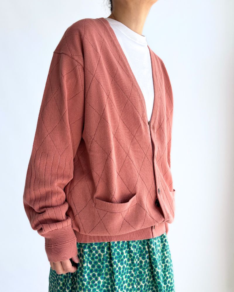 Openwork knit cardigan 'EMILY' in SmokePink