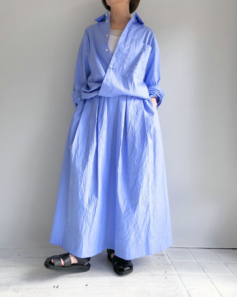 CLEA-CC 2-Way Regular Collar Shirt in Sax