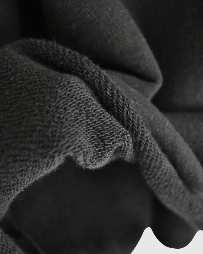 Recycle/Organic Henley Neck Sweatshirt in Black