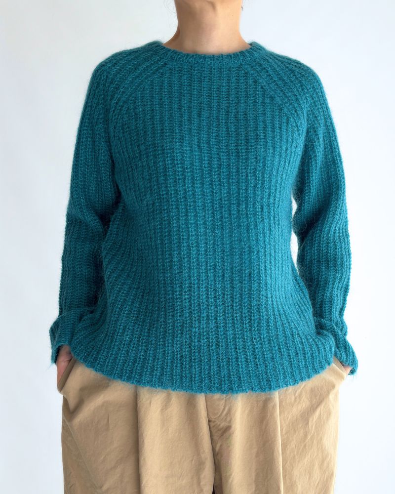 Mohair pullover in Turquoise