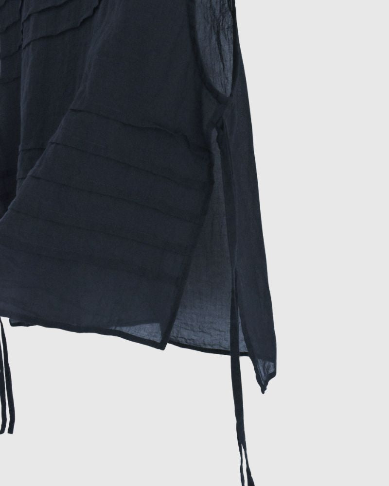 Boil Sleeveless Stack Blouse in Navy