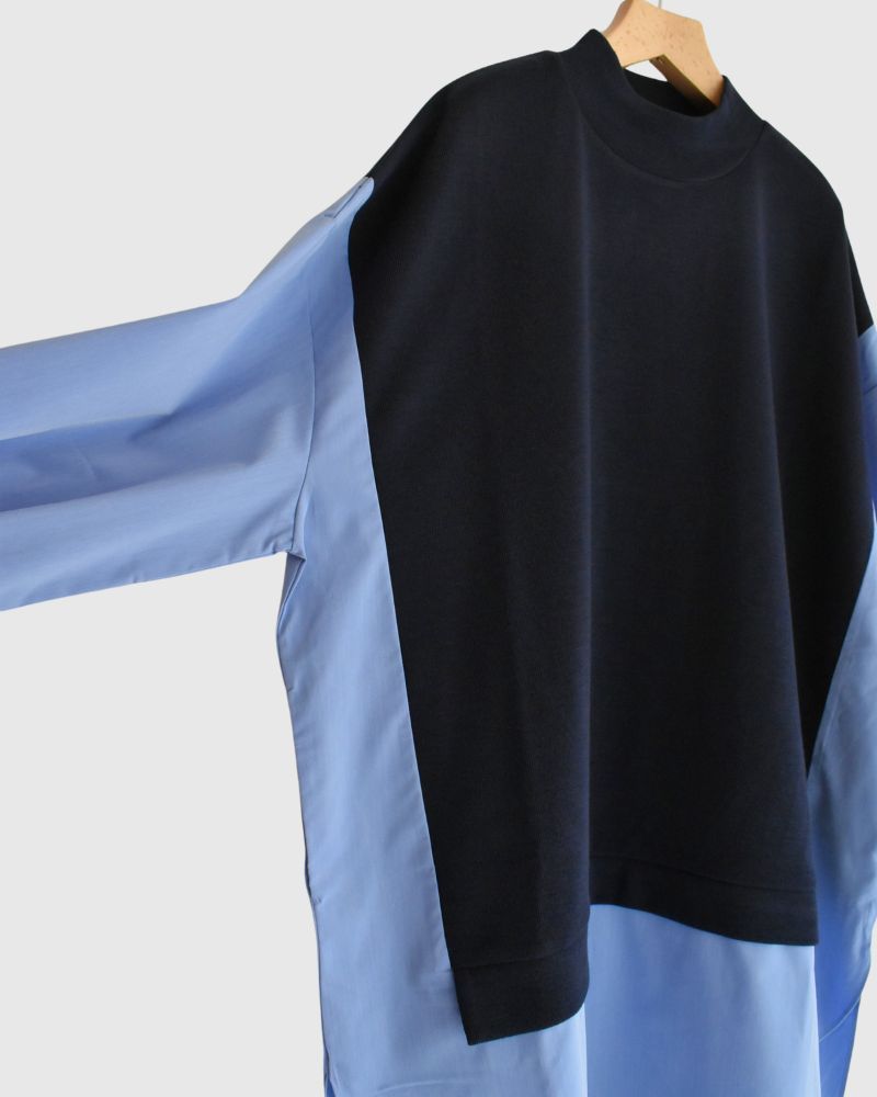 Knit combination top 'JOHA' in Navy