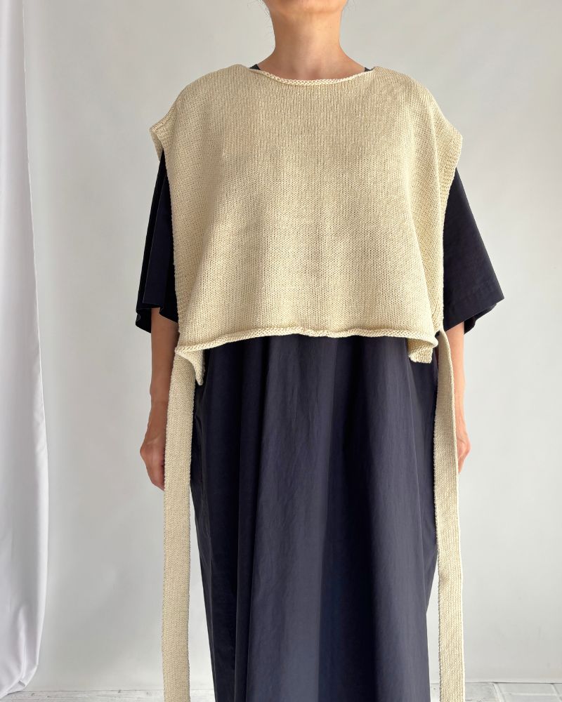 Ribbon knit vest in Ivory