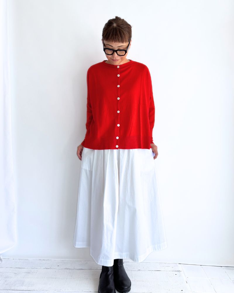 5COLOR 2WAY Cardigan in Vermilion