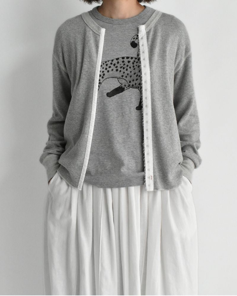 Lame Thermal Remake Cardigan in Gray
