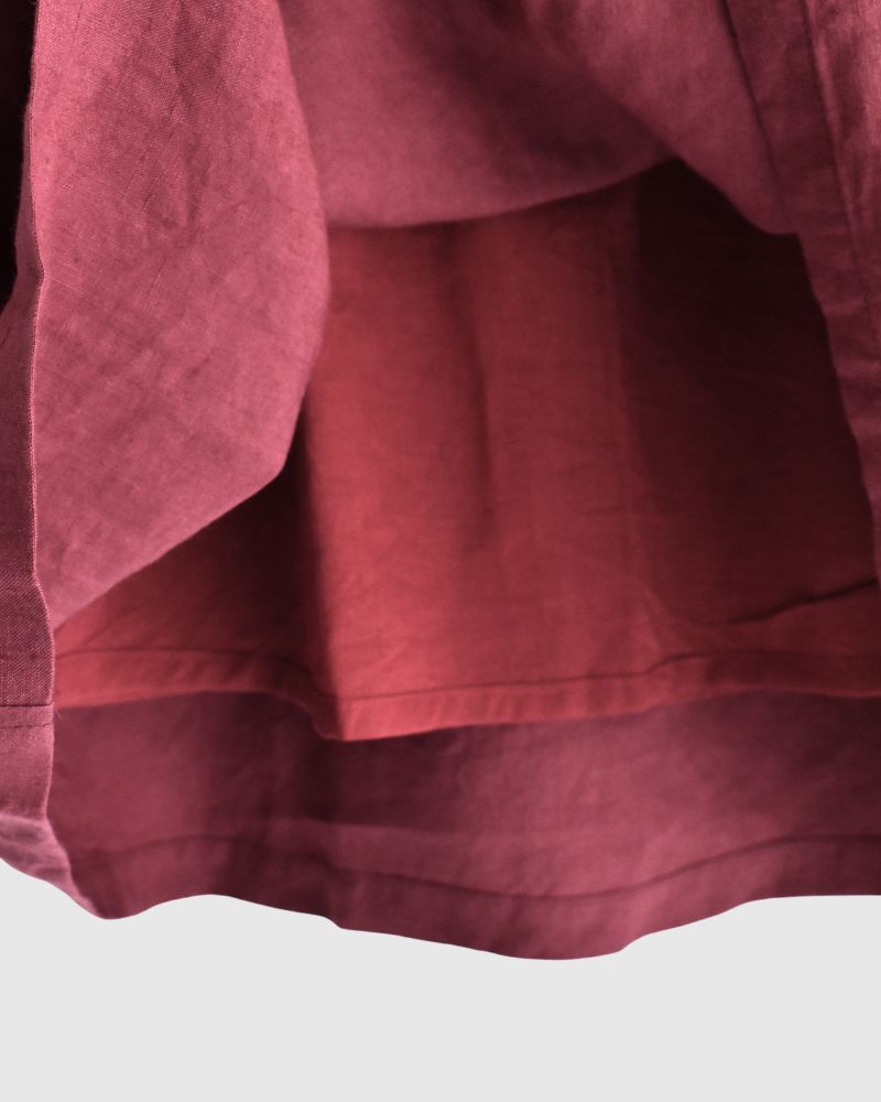 Color Linen Skirt in Red