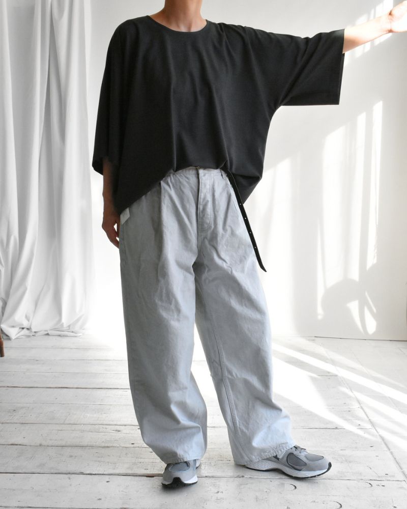 Wide Denim Pants in Gray