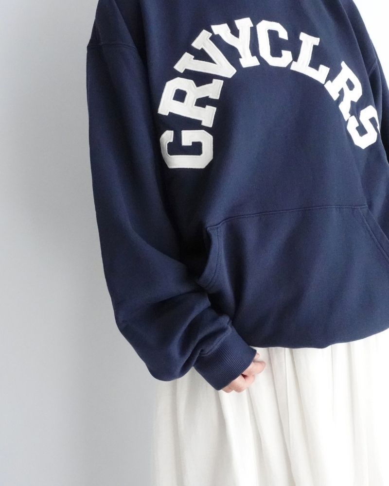 French Terry GRVYCLRS Applique Hoodie (MENS) in Navy