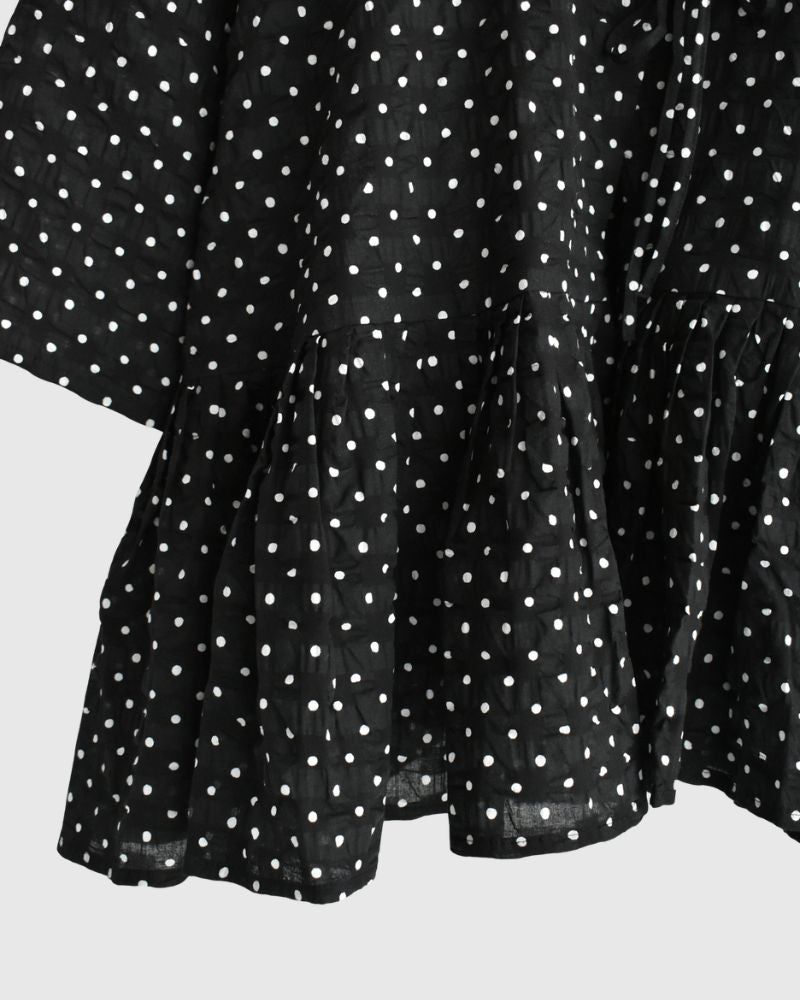 Ripple Dot Cache-coeur Blouse in Black/White