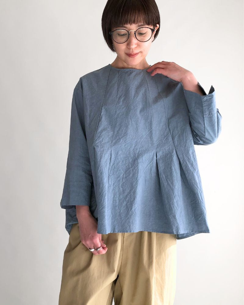 Tucked Blouse in GrayishBlue