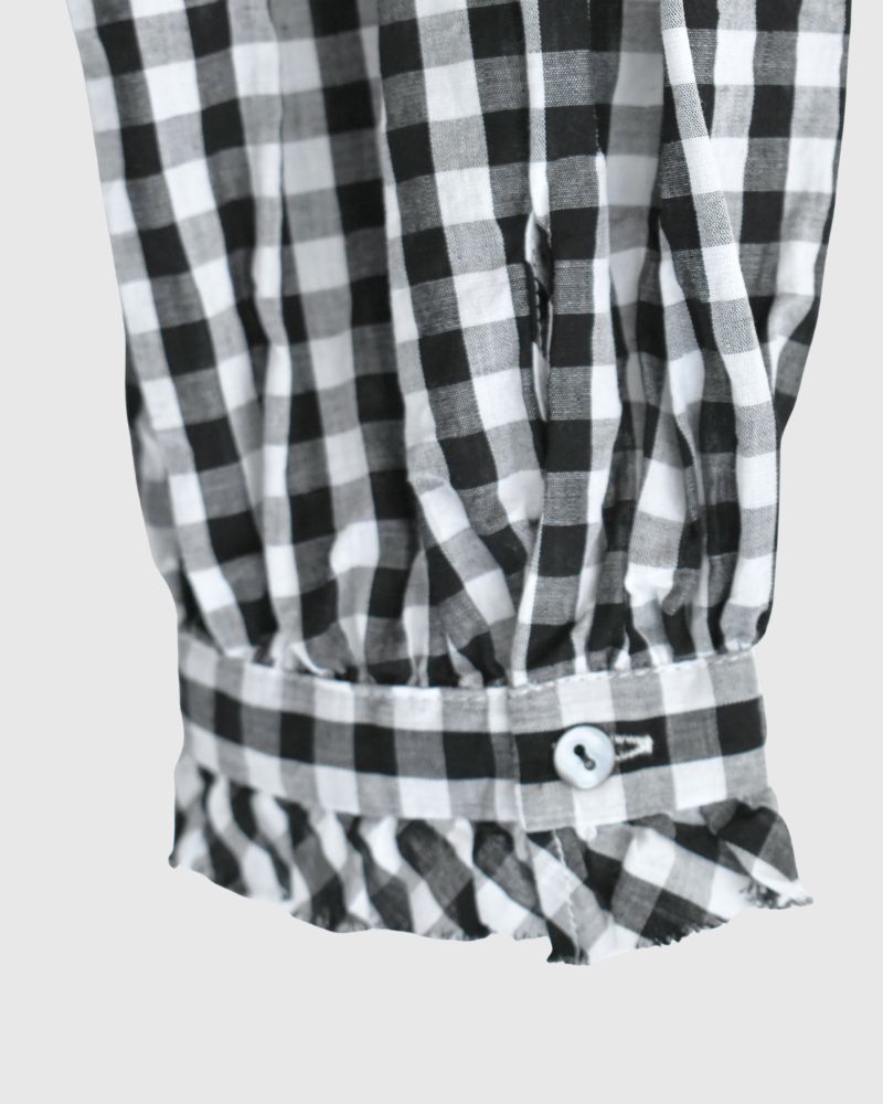 Frill Blouse in BlackCheck