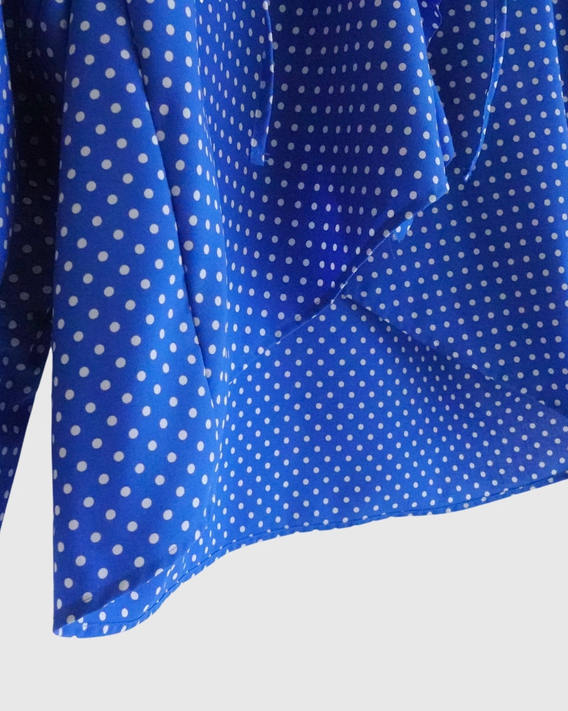 Dot Frill Blouse in Blue