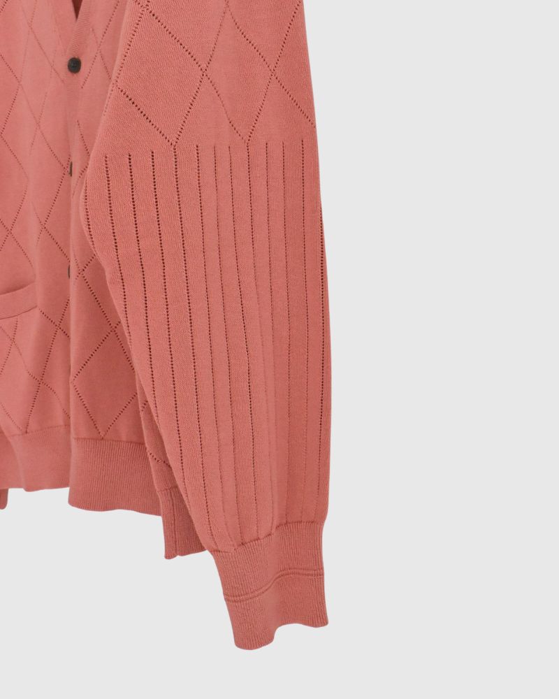 Openwork knit cardigan 'EMILY' in SmokePink