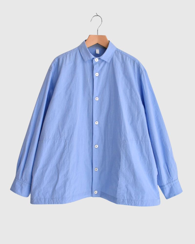 Drawstring shirt in Sax