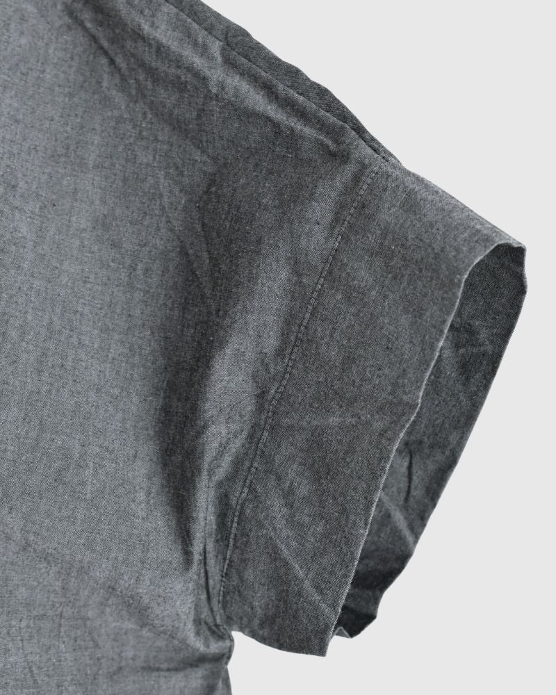 Front Frill Blouse in Gray