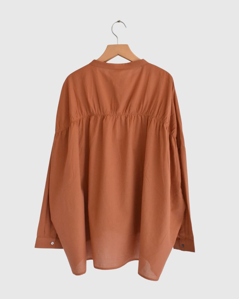 Wide back gathered blouse 'WIYAM' in Teracotta