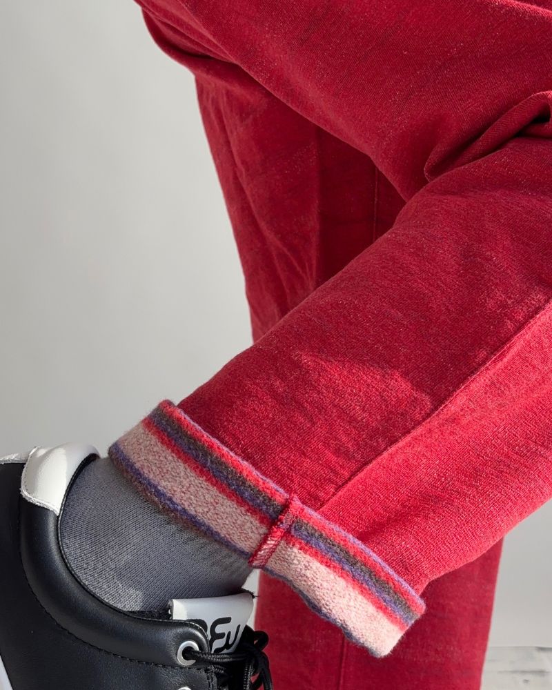 Inlay Striped PENNIE Pants in Red