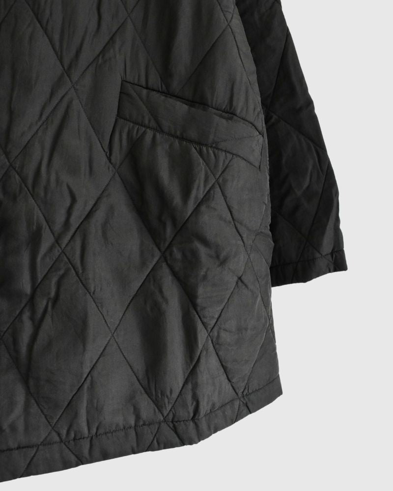 FRONT BUTTON SHORT COAT in Black