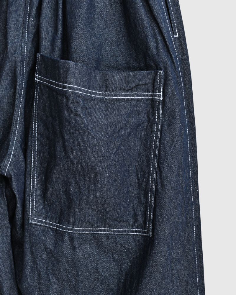 Big Pocket Pegtop Pants (Denim) in Indigo