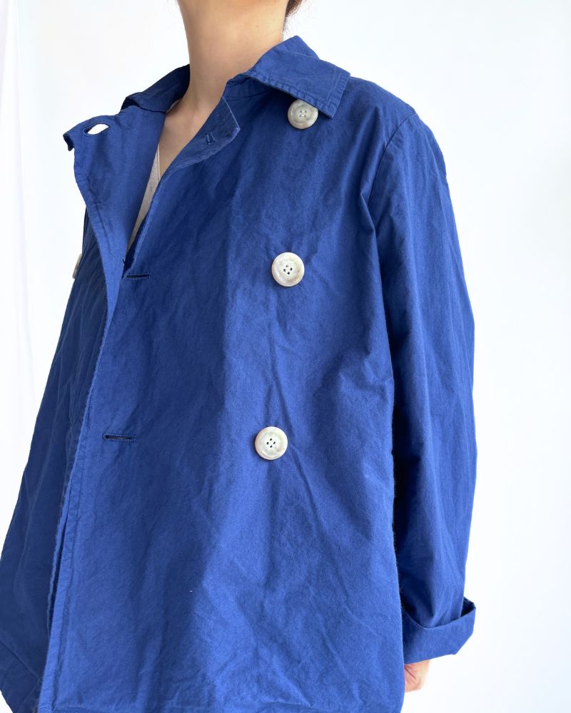 Double Button Short Coat in Nasukon