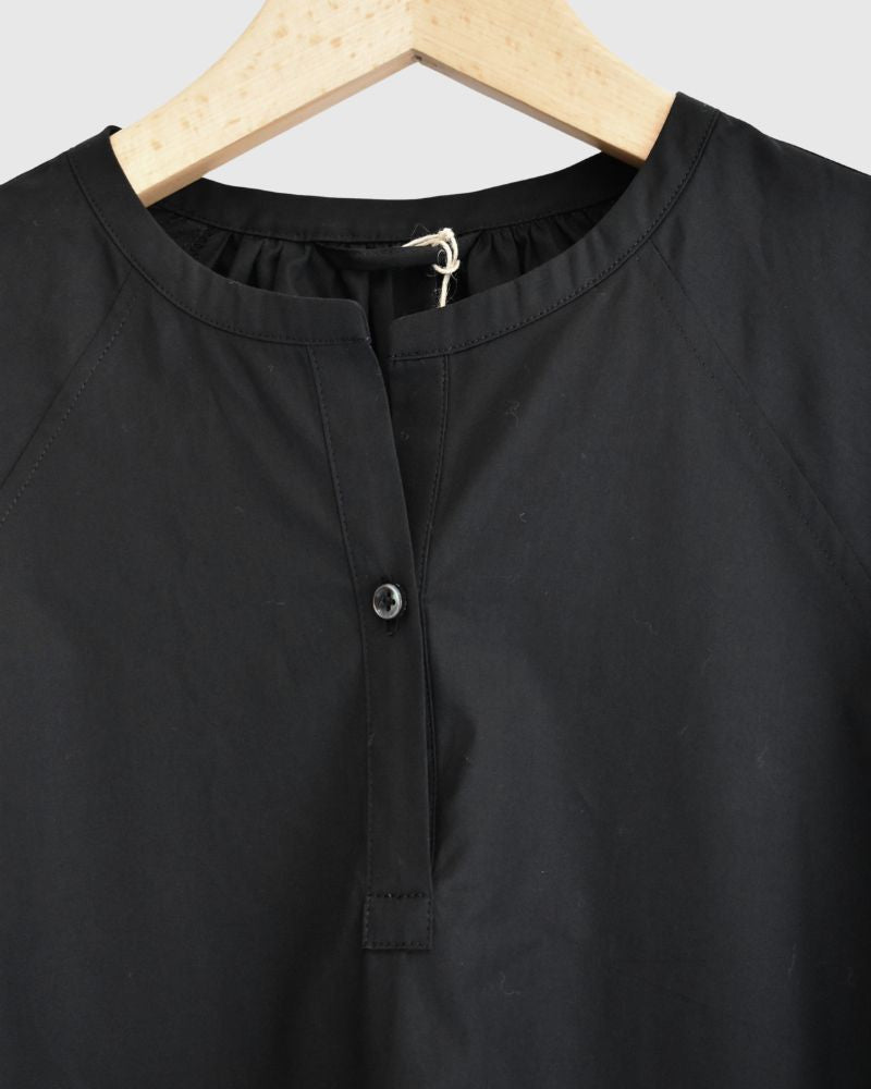 Balloon Sleeve Midi Dress in Black