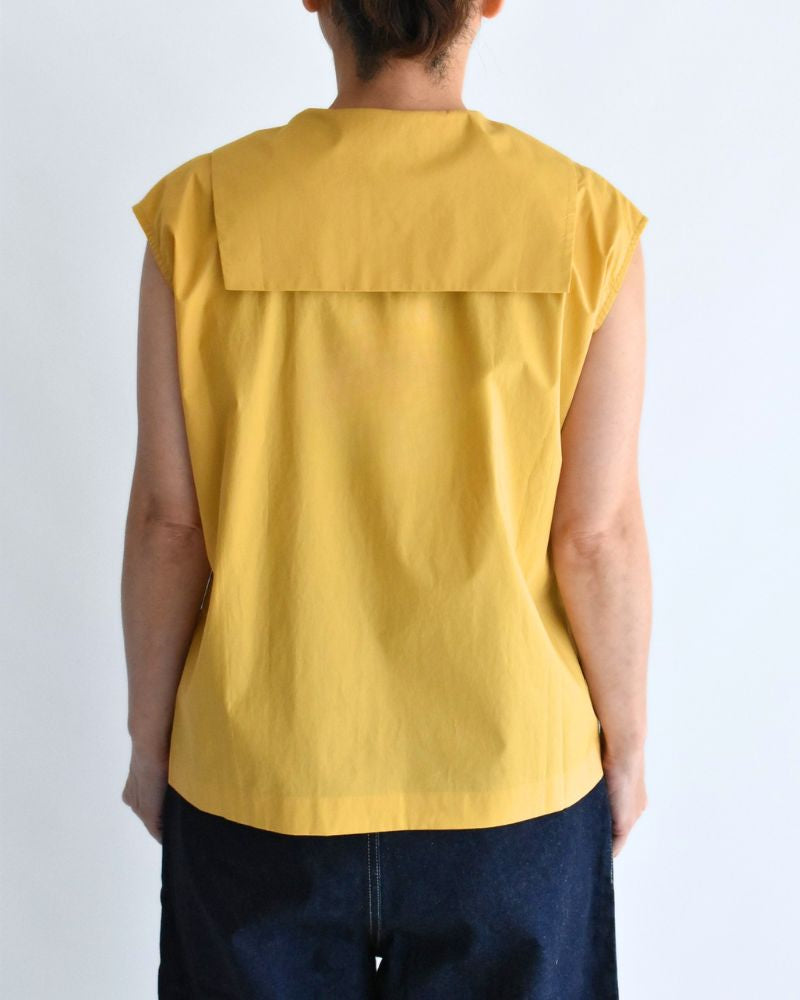 LALA-POPLIN Sleeveless Blouse in Yellow