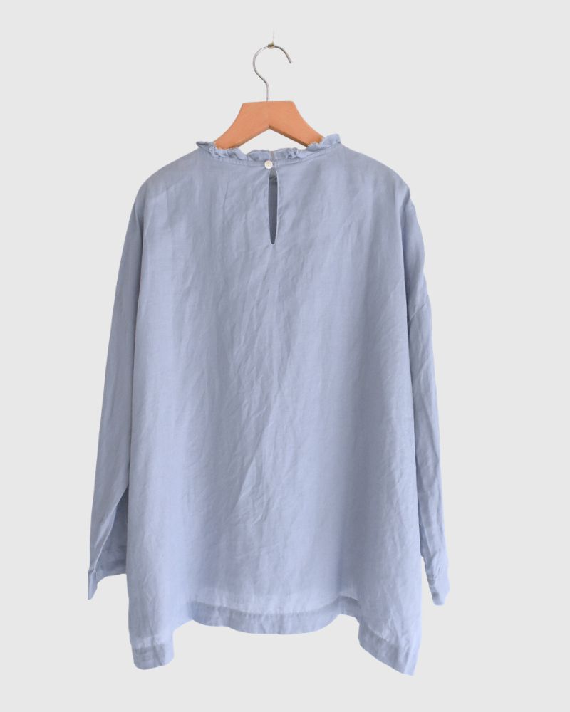 Tiny Frill Blouse in Blue