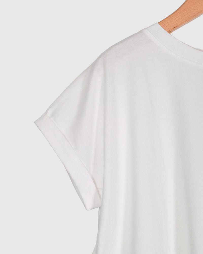 ROLLUP SLEEVE TOPS 'FERRIO' in OffWhite