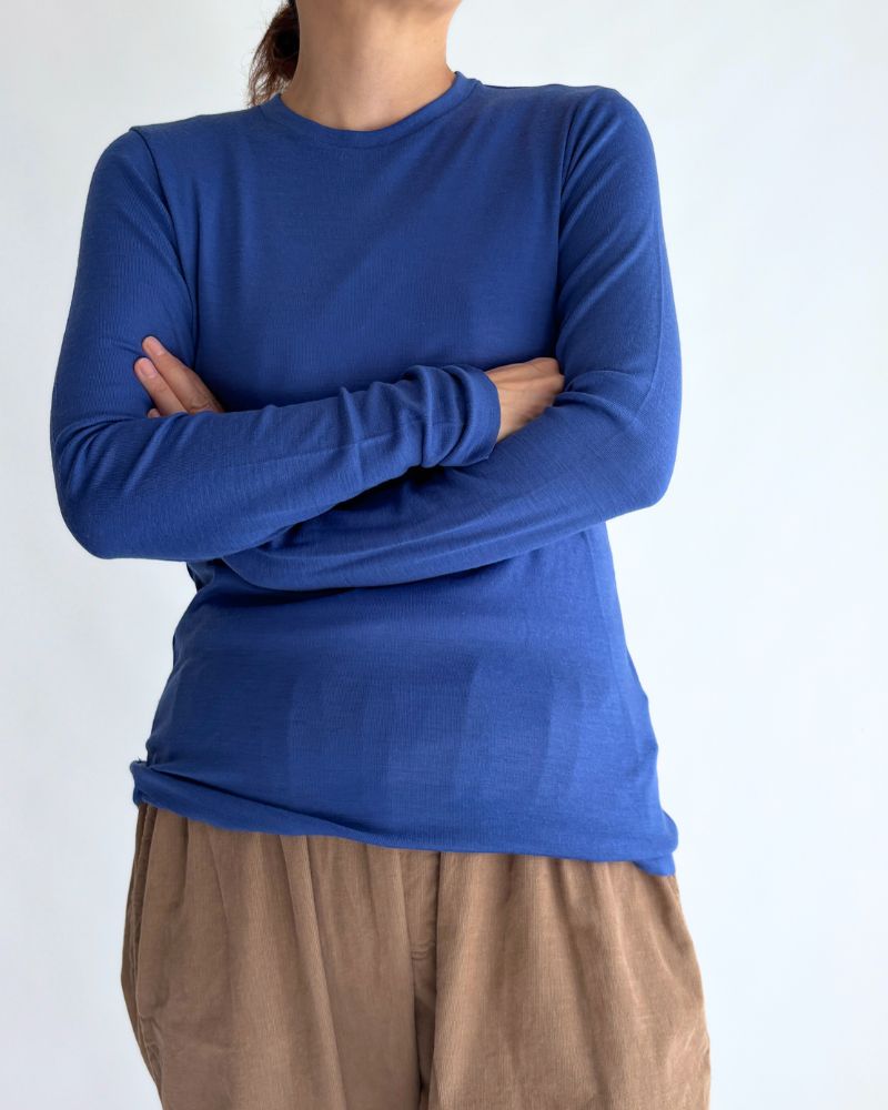 Crew neck slim fit (wool) in RoyalBlue