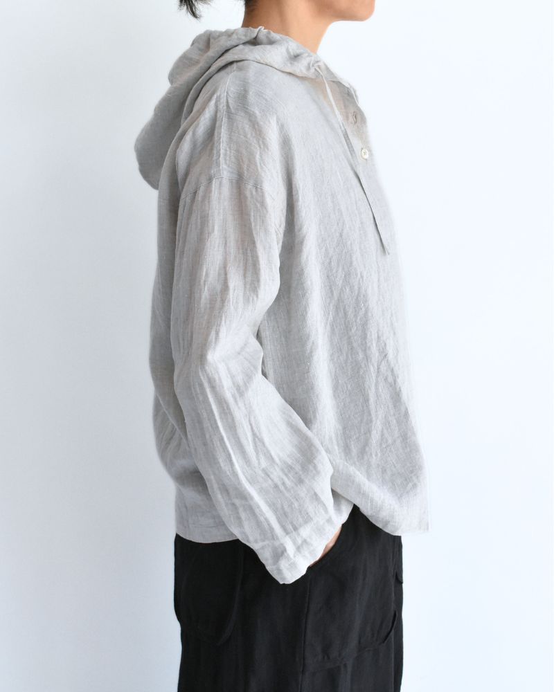 Hoodie Shirt (LINEN) in Natural
