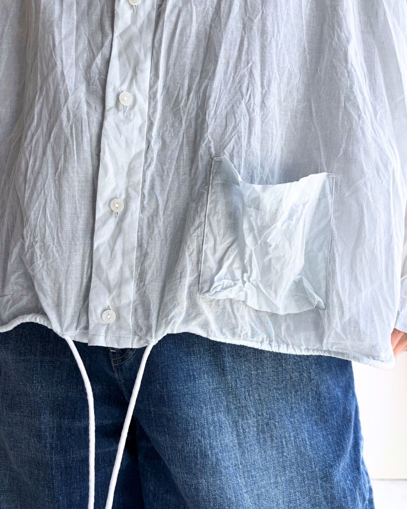 Hem Cord Adjustment Shirt in PaleBlue