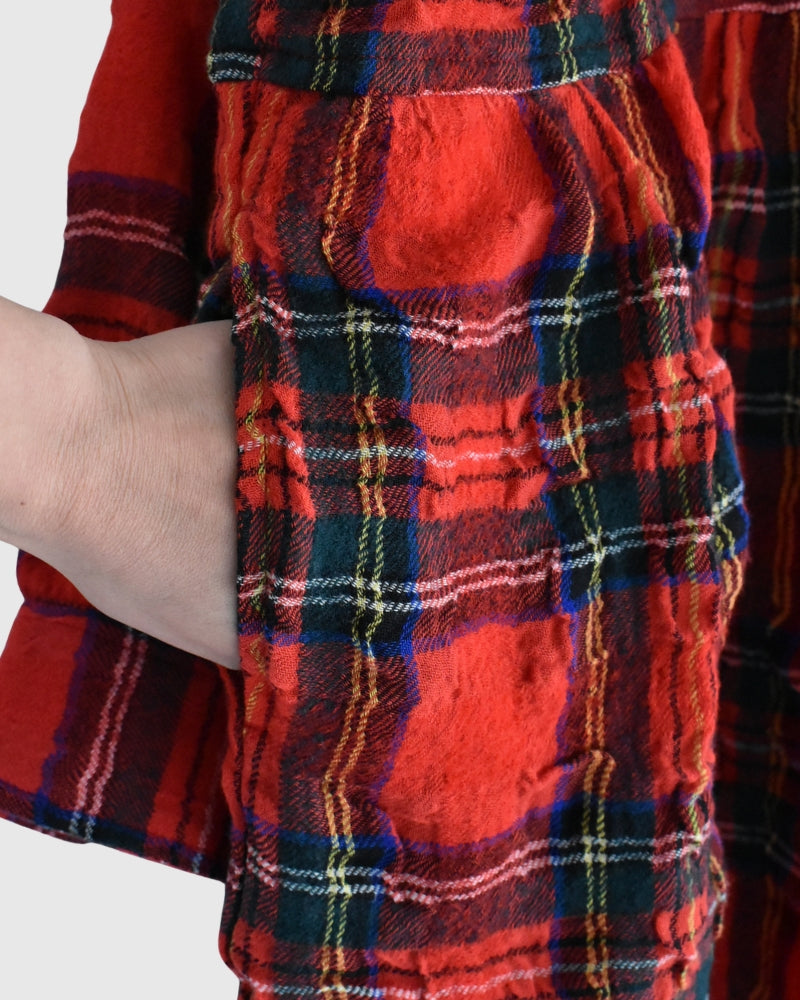 Cotton Wool Tartan Check Dress in Red