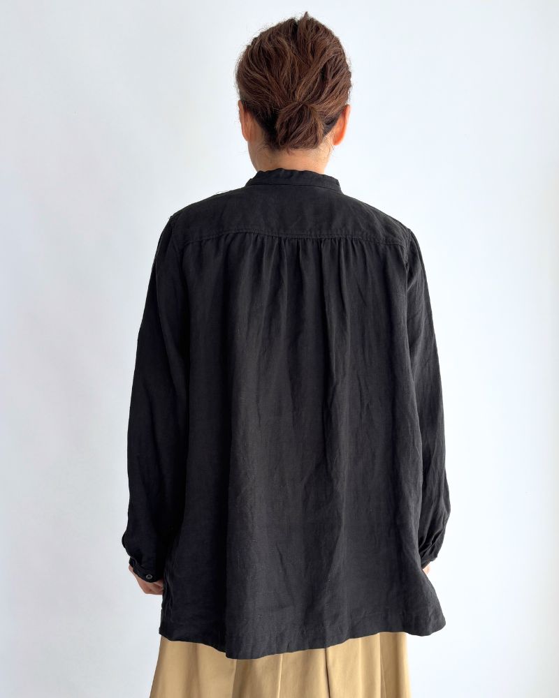 French Linen Shirt in Black