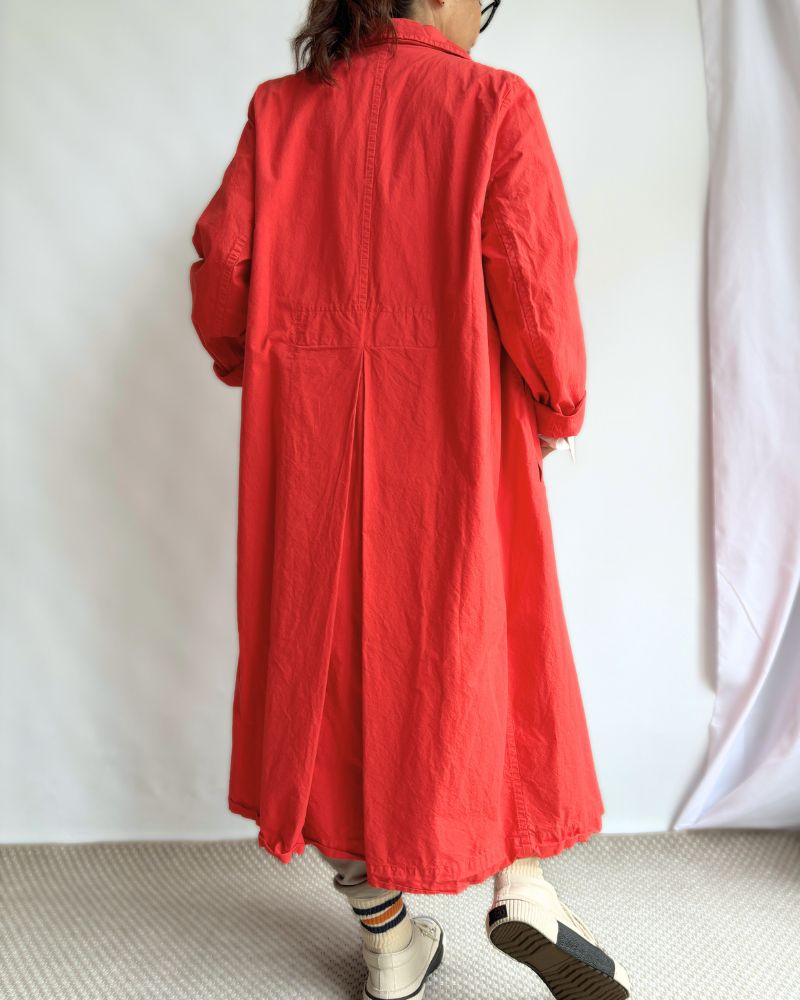 Double Button Coat in OrangeRed