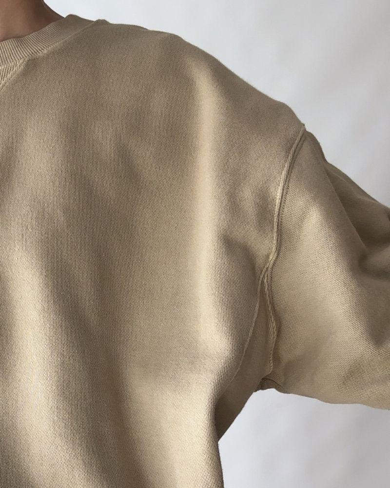 FRENCH TERRY PIGMENT PULLOVER in Beige