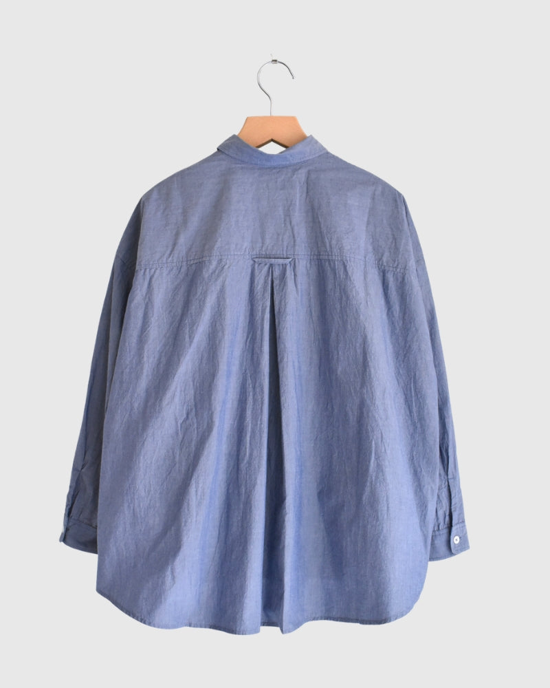 Regular Collar Big Shirt in Blue