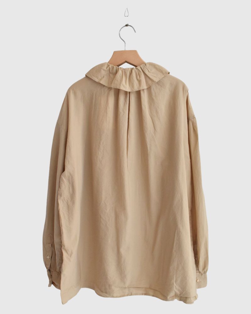 Ruffle Blouse in Beige