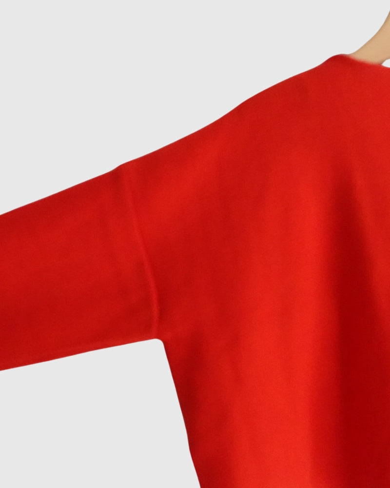 Bottleneck Boiled Wool Knit in Red