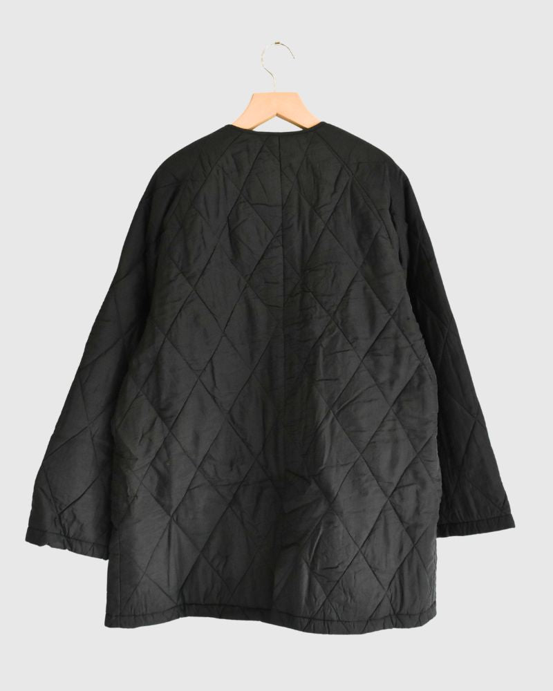 FRONT BUTTON SHORT COAT in Black
