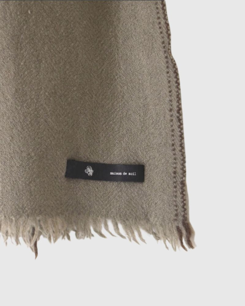 WOOL STOLE 32x188cm in Beige/Brown