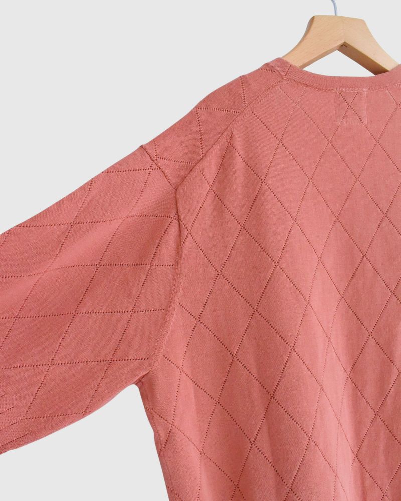 Openwork knit cardigan 'EMILY' in SmokePink